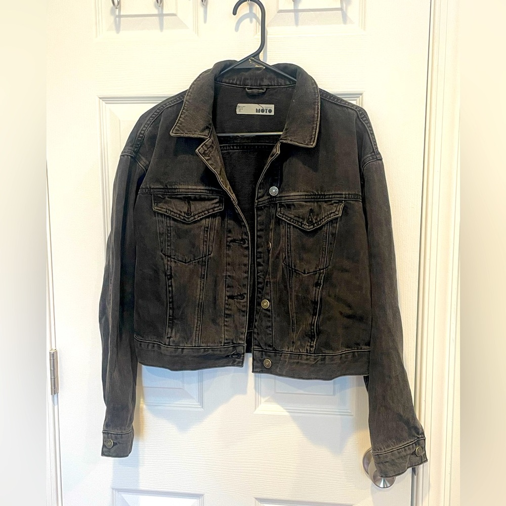 Topshop denim moto jacket